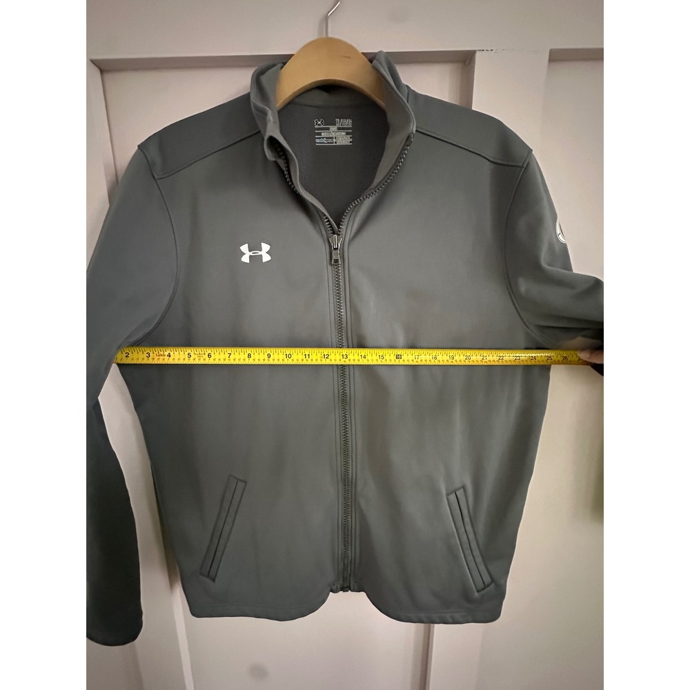 Under Armour Mens ColdGear Full‎ Zip Jacket Gray Fox Sports XL Loose Fit - Picture 4 of 8